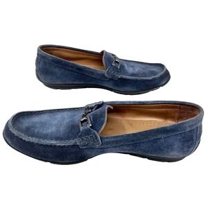 FJ‎ FootJoy Mens 11M Navy Suede Horsebit Loafer Driving Moccasin Shoes